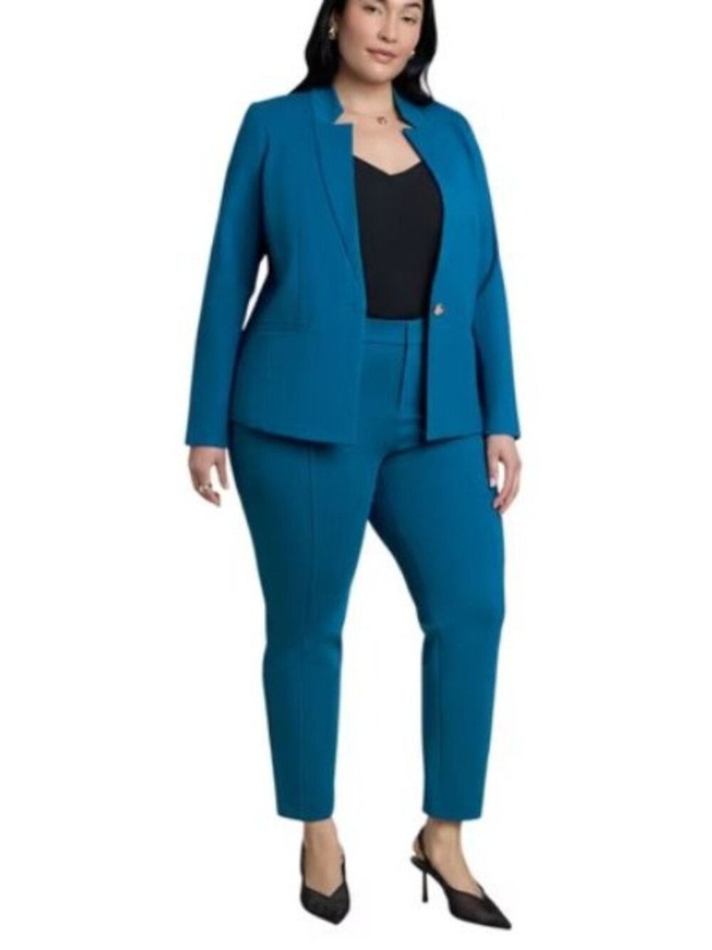 Eloquii Ultimate Stretch Teal Suit Pants Womens Plus Size 18